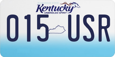 KY license plate 015USR