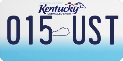 KY license plate 015UST