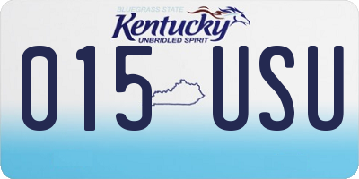 KY license plate 015USU