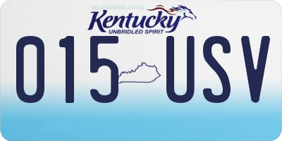 KY license plate 015USV