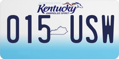 KY license plate 015USW