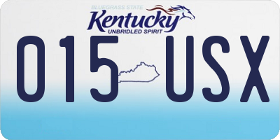 KY license plate 015USX