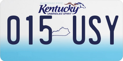 KY license plate 015USY
