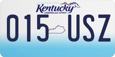 KY license plate 015USZ