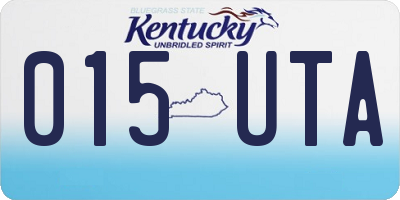 KY license plate 015UTA