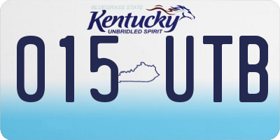 KY license plate 015UTB