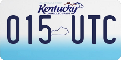 KY license plate 015UTC