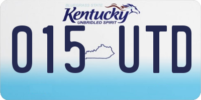 KY license plate 015UTD