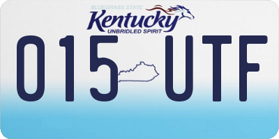 KY license plate 015UTF