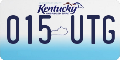 KY license plate 015UTG