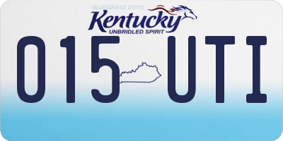 KY license plate 015UTI