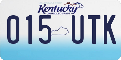 KY license plate 015UTK