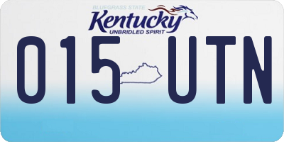 KY license plate 015UTN