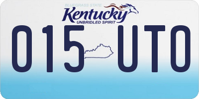 KY license plate 015UTO