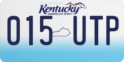 KY license plate 015UTP