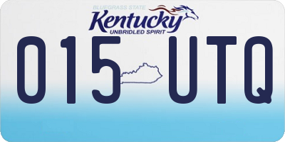 KY license plate 015UTQ