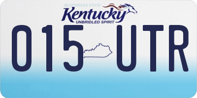 KY license plate 015UTR