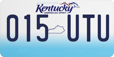KY license plate 015UTU
