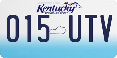 KY license plate 015UTV