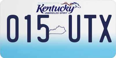 KY license plate 015UTX