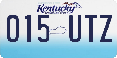 KY license plate 015UTZ