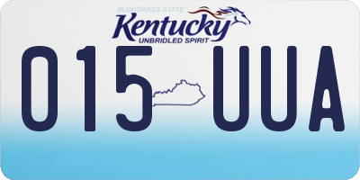 KY license plate 015UUA