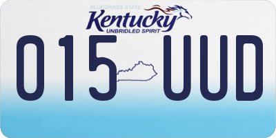 KY license plate 015UUD