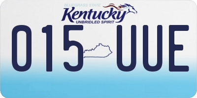 KY license plate 015UUE