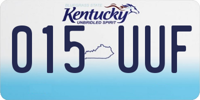 KY license plate 015UUF