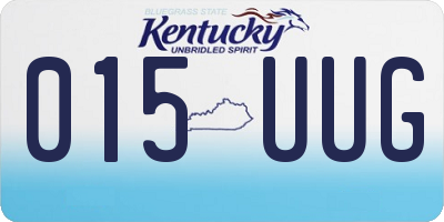 KY license plate 015UUG