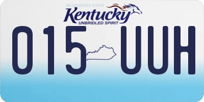 KY license plate 015UUH