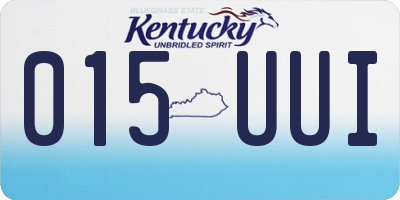 KY license plate 015UUI