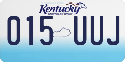 KY license plate 015UUJ