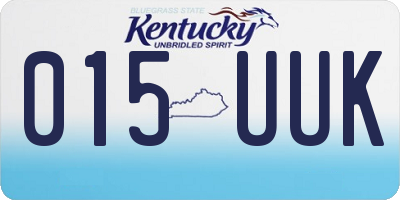 KY license plate 015UUK
