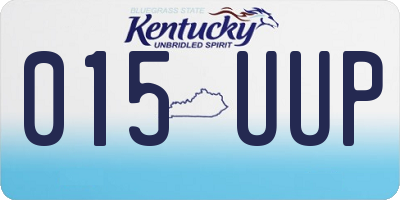 KY license plate 015UUP
