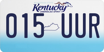 KY license plate 015UUR