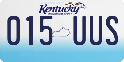 KY license plate 015UUS
