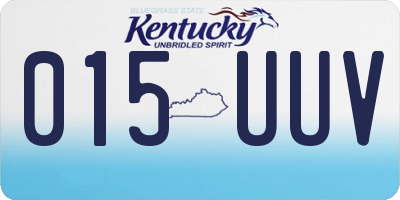 KY license plate 015UUV
