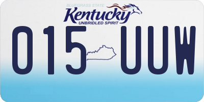 KY license plate 015UUW