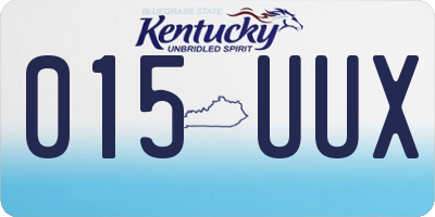 KY license plate 015UUX