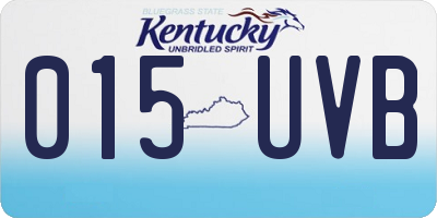 KY license plate 015UVB