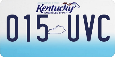 KY license plate 015UVC