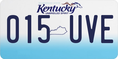 KY license plate 015UVE