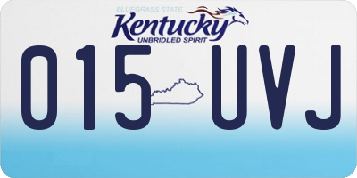 KY license plate 015UVJ