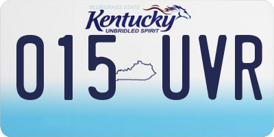 KY license plate 015UVR