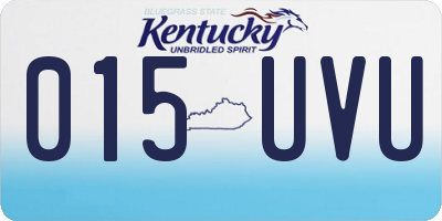 KY license plate 015UVU