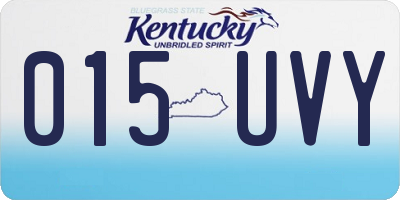 KY license plate 015UVY