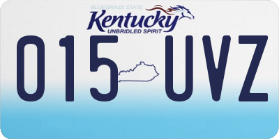 KY license plate 015UVZ