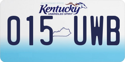 KY license plate 015UWB