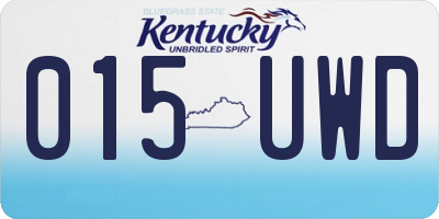 KY license plate 015UWD